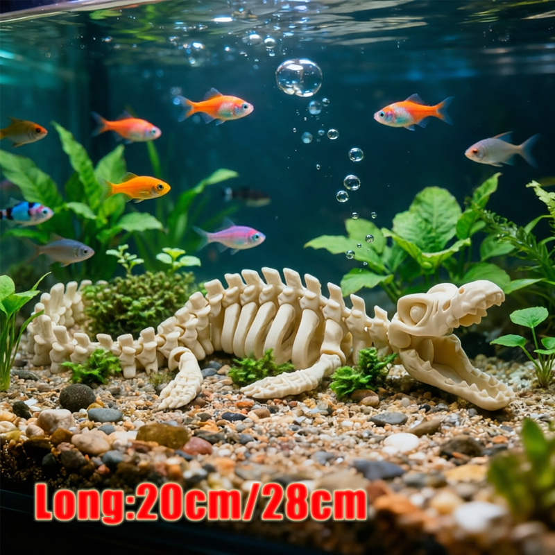 Marine Aquarium Used - 1 adet gerçekçi Mosasaur iskeleti kopyası