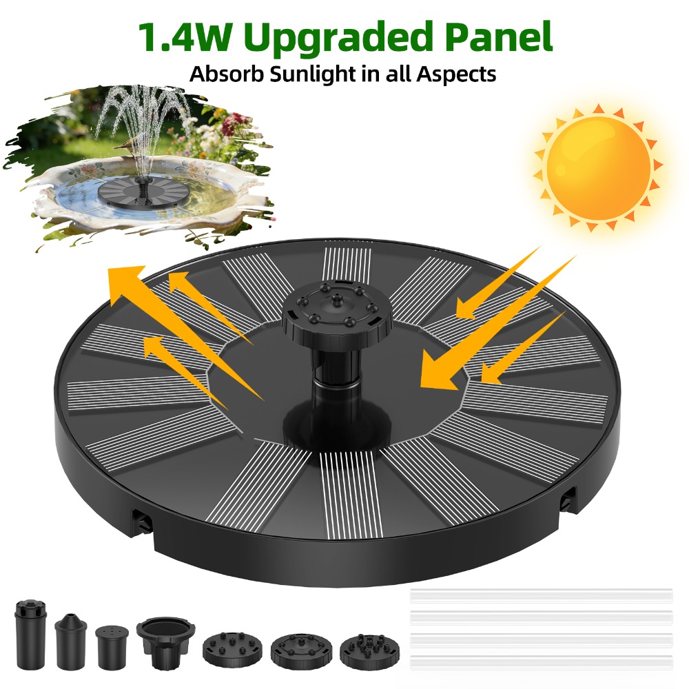 Marine Aquarium Equipment - Yeni 1.4W Güneş Enerjili Çeşme Sağlam