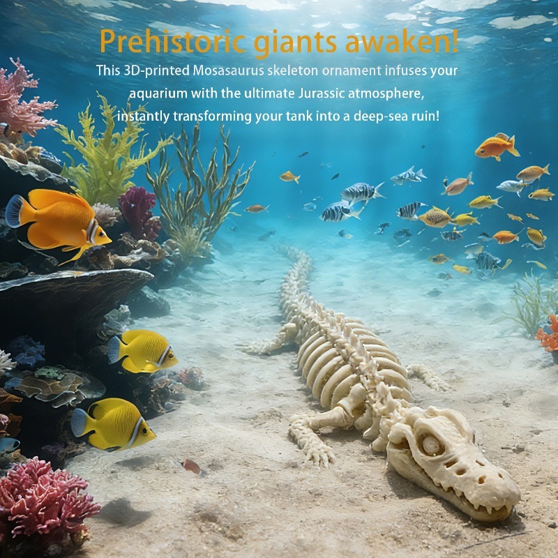 Marine Aquarium Used - 1 Adet Gerçekçi Mosasaur İskeleti Akvaryum